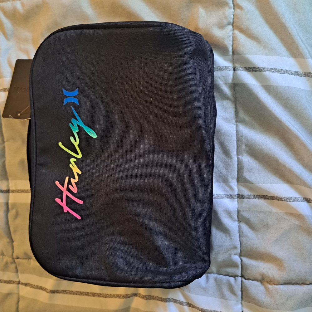 Hurley Black Pouch with Multicolor Logo